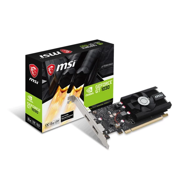 MSI VGA GeForce GT 1030 2GHD4 LP OC GT1030 2GB DDR4 64b DX12 PCIE 3.0 x16 (1xHDMI 1xDP) EKRAN KARTI