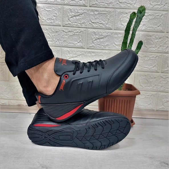 Jump 11743 Siyah İnce Tabanlı Fuspetli Spor Ayakkabı