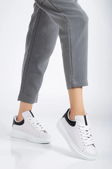 Fersatie Beyaz - Siyah Kadın Sneaker Günlük Ayakkabı - 4