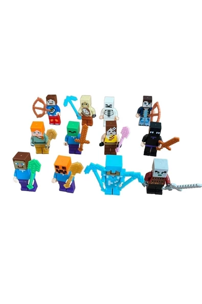 Minecraftt Oyuncak Figürleri 12 Figürlü Oyuncak Set Legoo Uyumlu 23 Parça - 2