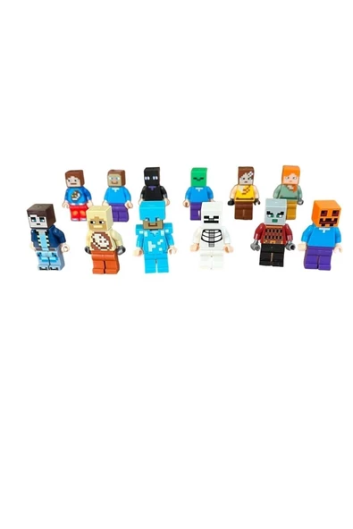 Minecraftt Oyuncak Figürleri 12 Figürlü Oyuncak Set Legoo Uyumlu 23 Parça - 5