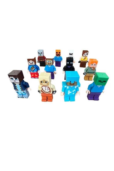 Minecraftt Oyuncak Figürleri 12 Figürlü Oyuncak Set Legoo Uyumlu 23 Parça - 4