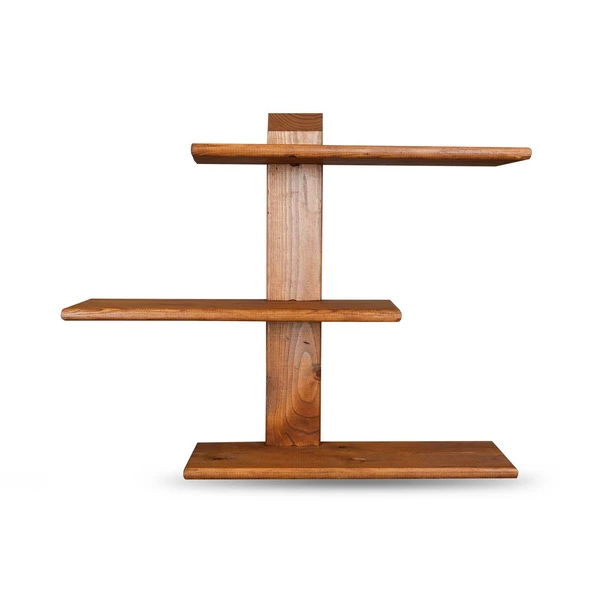 Dekoratif Ahşap 3 Raflı Duvar Rafı Kitaplık Çiçeklik Biblo Baharatlık Rafı 60x48x18 Cm - 3