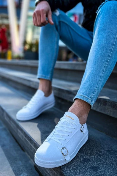 CH191 CBT Side Buckle Erkek Ayakkabı BEYAZ - Resim 5