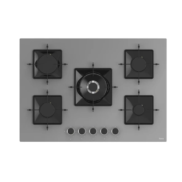 FERRE SS038 KARE EMAYE IZG.75 CM GRİ CAM OCAK