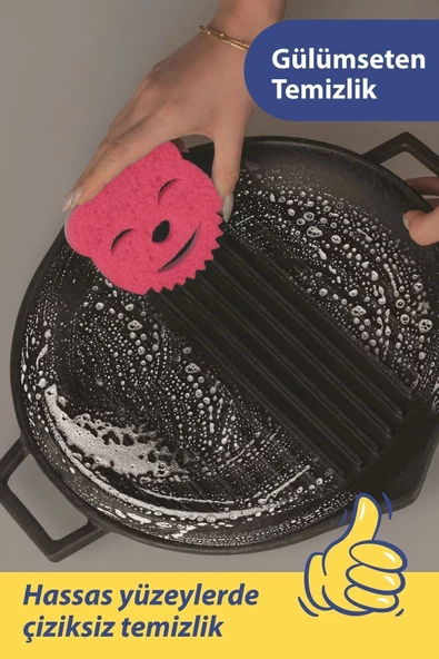 Double Sided Sponge, Bulaşık Süngeri - Çift Taraflı, 4 Adet Çizmez, Uzun Kullanım Ömürlü - 6