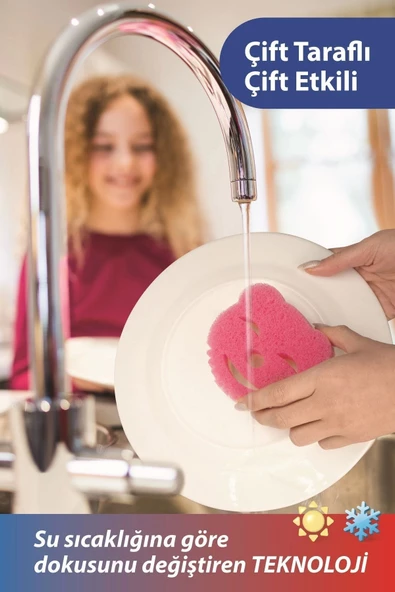 Double Sided Sponge, Bulaşık Süngeri - Çift Taraflı, Çizmez, Uzun Kullanım Ömürlü - 2