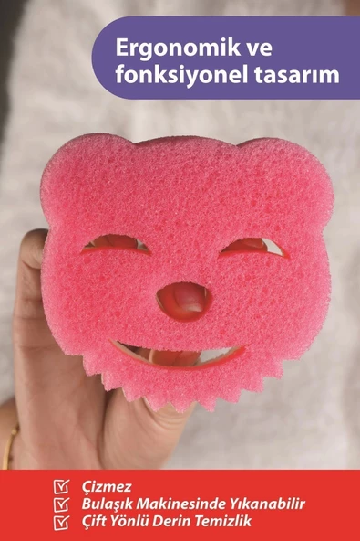 Double Sided Sponge, Bulaşık Süngeri - Çift Taraflı, Çizmez, Uzun Kullanım Ömürlü - 3