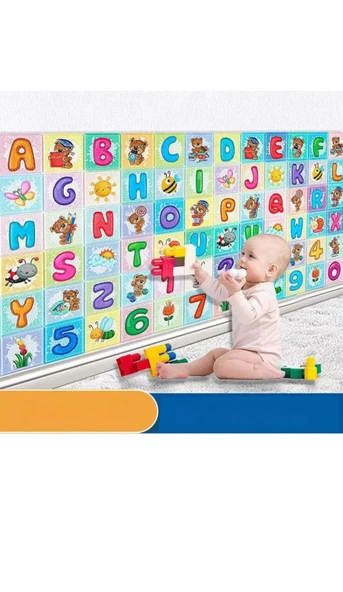 Renkli Duvarlar Çoçuk Odası Kreş Anaokulu Alfabe Model Yapışkanlı Duvar Paneli Kağıdı 1 Adet A Harfi 1 Adet D Harfi - Resim 7