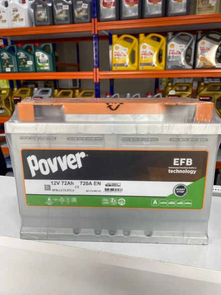 Povver 12V 72AH EFB Start/Stop Akü