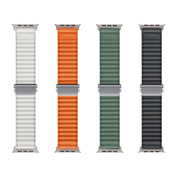 Apple Watch 10 46mm Zore KRD-123 Naylon Kumaş Hasır Örgülü Kordon - 6