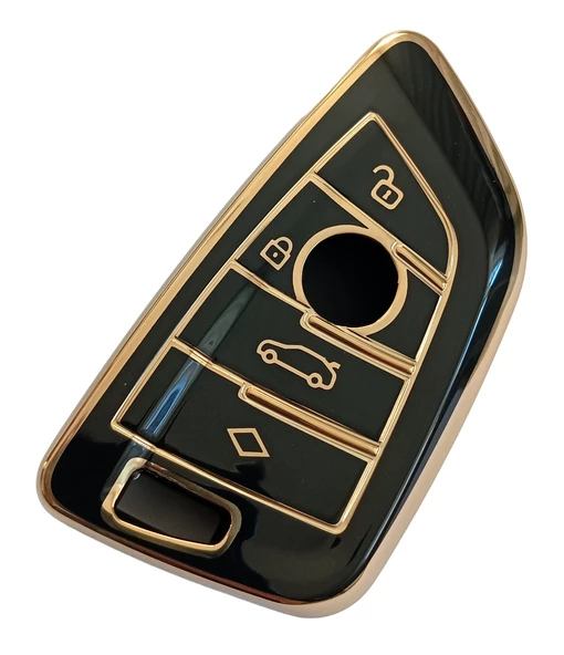Bmw F G Serisi Fem Smart Anahtar Kumanda Kılıfı Oto Anahtarlık Siyah Gold - Resim 2