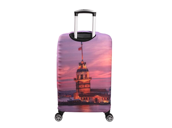 Bagacar Kız Kulesi Kabin Boy Valiz için Valiz Kılıfı - Resim 3