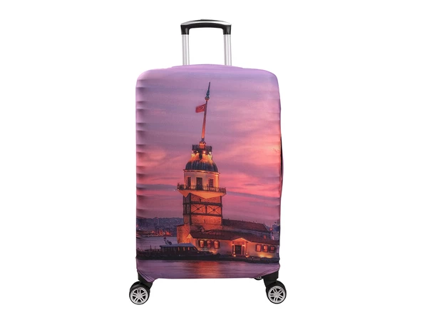 Bagacar Kız Kulesi Orta Boy Valiz için Valiz Kılıfı ürün görseli