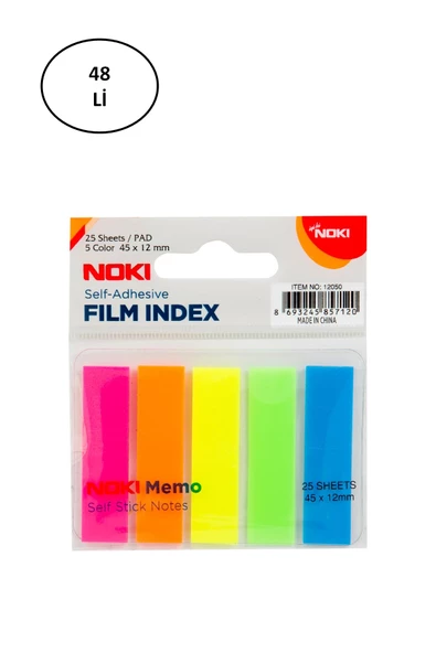 Noki Memo 12050 Yapışkanlı Film Index Yapuışkanlı Ayraç 45 X 12 Mm