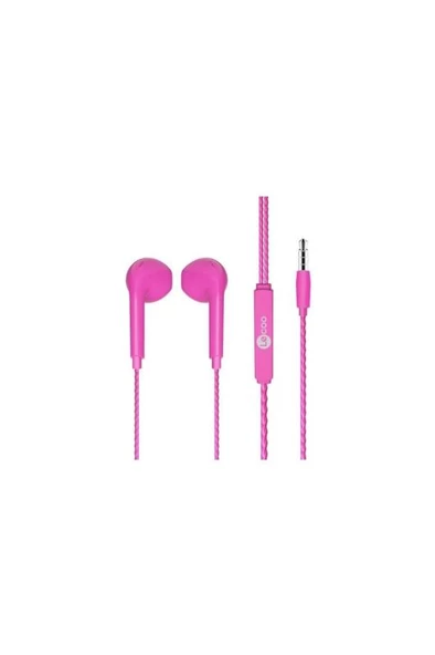 Lecoo EH104 Kablolu 3.5mm Jacklı Kulak İçi Mikrofonlu Kulaklık Pembe