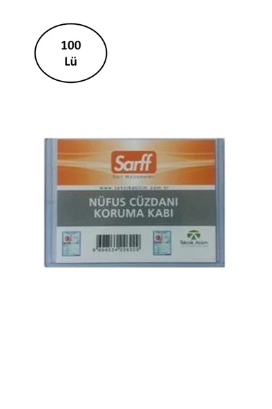 Sarff Nüfus Cüzdanı Kabı Pvc Lüx A-032H 100'lü