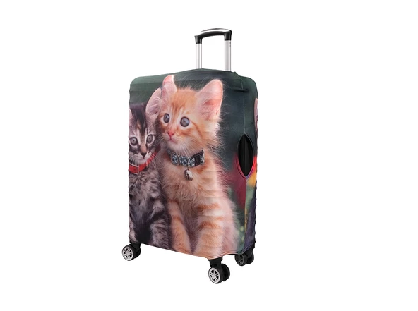 Bagacar Kediler Büyük Orta Kabin Boy için 3 lü Valiz Kılıfı - 3