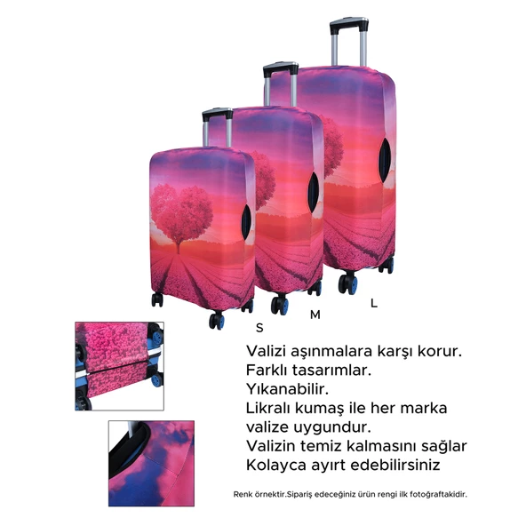 Bagacar Balkabağı Kabin Boy Valiz için Valiz Kılıfı - Resim 6