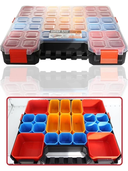 SUPER-BAG ASR-4022 Çok Amaçlı Organizer Vida ve Hobi Kutusu - 2