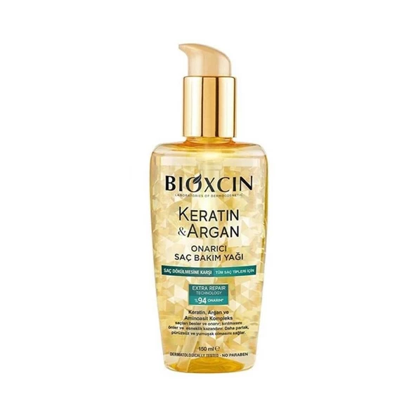 Bioxcin Keratin & Argan Onarıcı Saç Bakım Yağı 150 ml