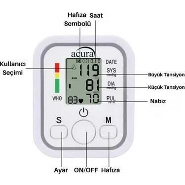 TANSİYON ALETİ KOLDAN ÖLÇME ACURA AC-463