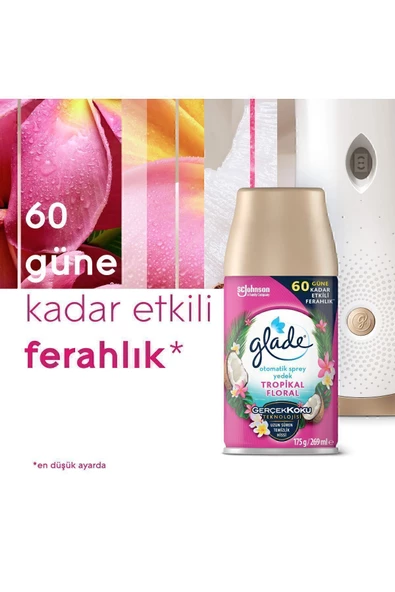 Glade Oda Kokusu, Otomatik Sprey Yedek, 2'li Paket, Okyanus Sessizliği Ve Tropikal Floral, 269ml (2 Yedek) - 2