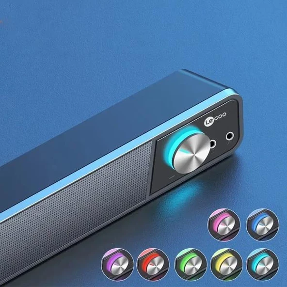 Lecoo DS111 Kablolu (USB + 3.5mm Jack Girişli) 6W Soundbar Taşınabilir Stereo Hoparlör Siyah - Resim 3