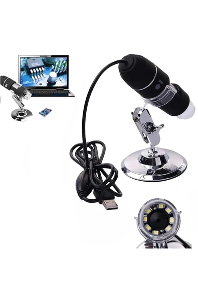 1600x Usb Dijital Mikroskop Kamera Endoskop 8led Büyüteç Metal Standı - 7