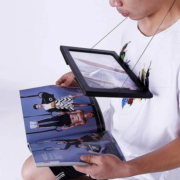 Yaşlılar İçin  A4 Boyutu Masa Tipi Işıklı Okuma Büyüteç Th275205b - Resim 3