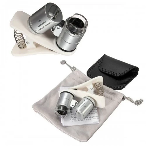 Evrensel Led Işıklı Mini Cep Mikroskobu, Tüm Kameralı Telefonlar Için No:9882w - Resim 2