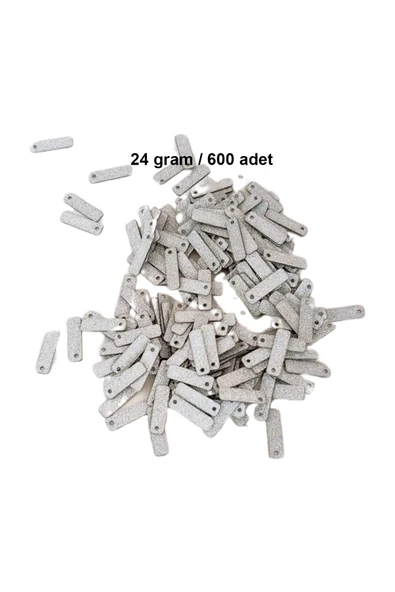 Mat Beyaz 15 x 5 mm Dantel Oya Yazma Halhal Abiye Lazer Kesim Pul 600 adet / 24 gram