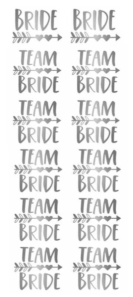 DÖVME TEAM BRIDE OKLU KALPLİ VARAKLI GÜMÜŞ 1 SET - Resim 2