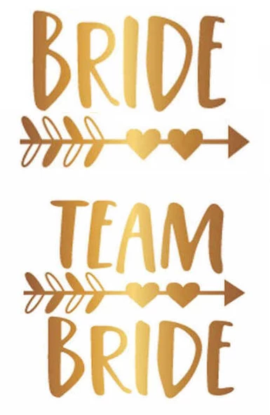 DÖVME TEAM BRIDE OKLU KALPLİ VARAKLI ALTIN 1 ADET ürün görseli