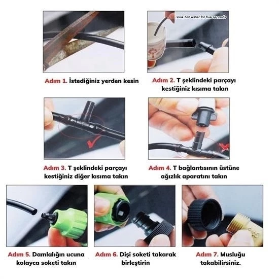 10 Metre Kendin Yap Balkon Veranda Çardak Kamelya Sulama Serinletme Ve Nemlendirme Sistemi - 7