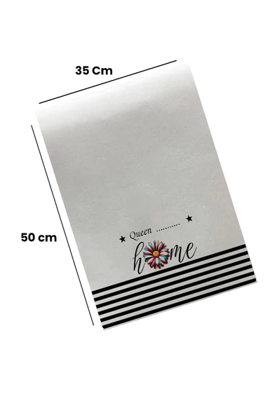 Valerine Life Kişiye İsme Özel Queen Home Çizgili Mutfak Kurulama ve Fırın Beyaz El Havlusu %100 Pamuklu 35x50cm - 2