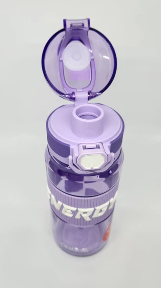 Shotay DL-24635 700ML Pipetli-Pipetsiz Tritan Mor Şeffaf Matara Taşıma Aparatlı - 3