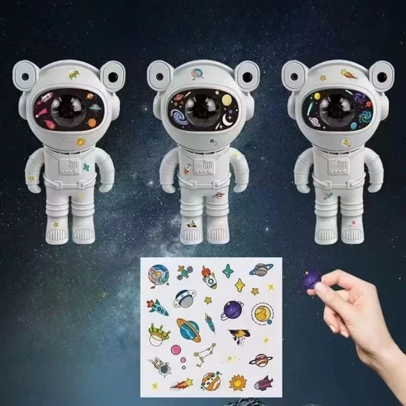Stickerlı ,kumandalı Astronot Model Gece Lambası - 2