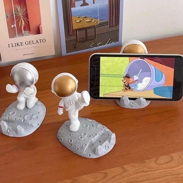 Mini Astronot Model Telefon Ve Tablet Tutucu Standı - 2