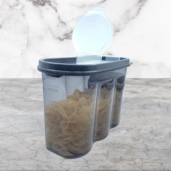 2 Kapaklı Ölçekli Erzak Saklama Kabı - 1,2 Litre - Sa930 - 2