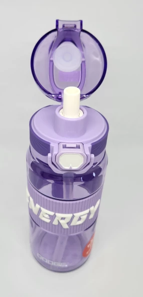 Shotay DL-24635 700ML Pipetli-Pipetsiz Tritan Mor Şeffaf Matara Taşıma Aparatlı - 2