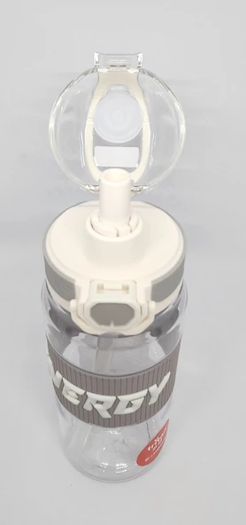 Shotay DL-24635 700ML Pipetli-Pipetsiz Tritan Beyaz Şeffaf Matara Taşıma Aparatlı - 2