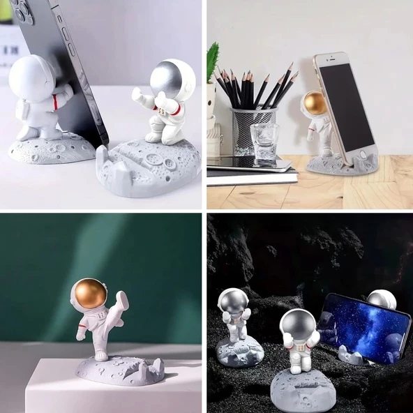 Mini Astronot Model Telefon Ve Tablet Tutucu Standı - 4