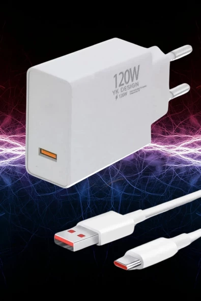 120w Usb Hızlı Type C Uçlu Kablolu Şarj Aleti - 6