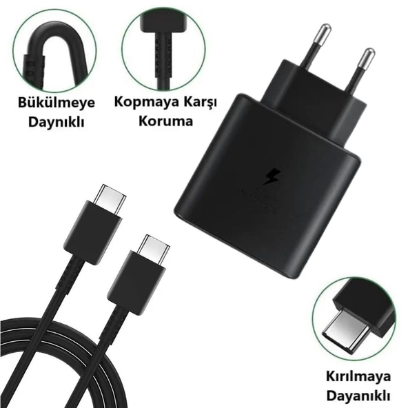 65w Hızlı Şarj Edebilen Type C Uçlu Şarj Aleti - 5