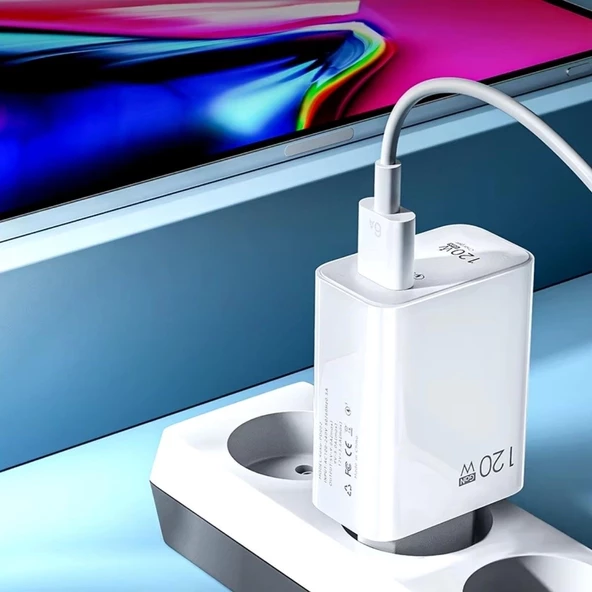 120w Usb Hızlı Type C Uçlu Kablolu Şarj Aleti - 3