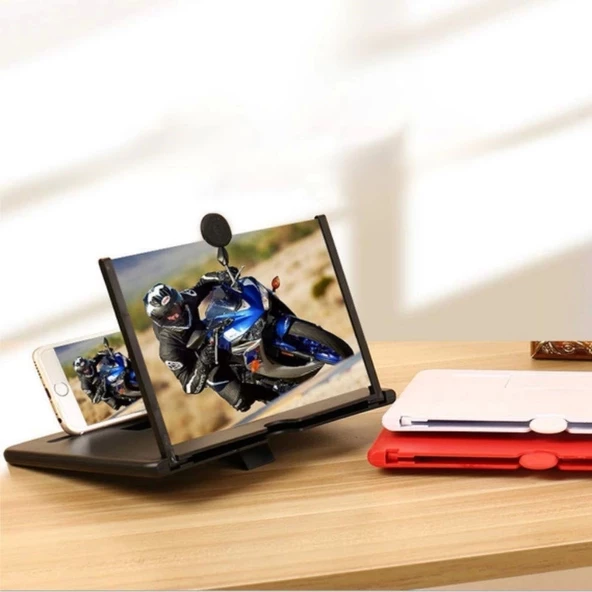 Telefon Ve Tablet Ekran Büyütücü Aparat Kırmızı - 2