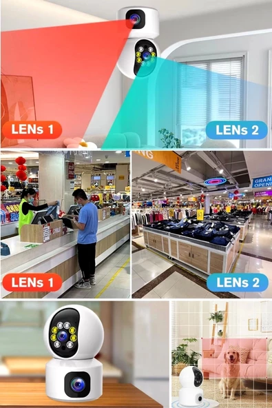 Çift Kameralı Wifi Bağlantılı Gece Görüşlü Ev Tipi Güvenlik Kamerası YoSee - 7