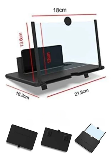 Telefon Ve Tablet Ekran Büyütücü Aparat Kırmızı - 8