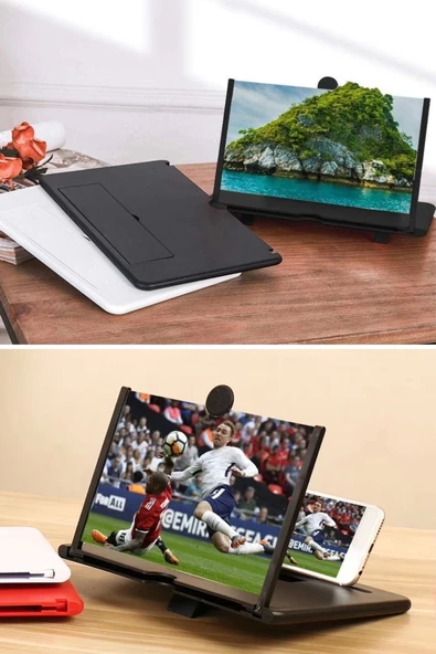 Telefon Ve Tablet Ekran Büyütücü Aparat Kırmızı - 6
